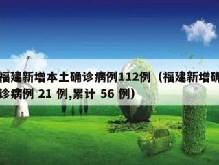 福建新增本土确诊病例112例（福建新增确诊病例 21 例,累计 56 例）