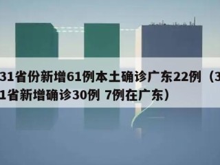31省份新增61例本土确诊广东22例（31省新增确诊30例 7例在广东）